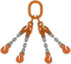 Pewag 5 ft. Long, 9,100 Lb Basket Capacity, 9,100 Lb Vertical Capacity, Alloy Steel Web Sling QOG Chain Sling, 9/32" Diam Chain, Silver (Color), with 4 Grab Hooks, Master Link & 4 Shortening Hooks 7G80QOGXK/5 - 60220936