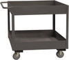 Durham 3,600 Lb Capacity, 24" Wide x 48" Long x 39-1/16" High Service Cart Steel, Gray, 2 Rigid Casters/2 Swivel Casters, 2 Shelves RSC6244823.6K95 - 33732744