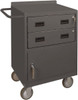 Durham 1,200 Lb Capacity, 18" Wide x 24" Long x 39-3/4" High Mobile Cart Steel, Gray, 2 Rigid Casters/2 Swivel Casters, 1 Door 2201-95 - 59206953