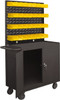 Durham 1,200 Lb Capacity, 18" Wide x 36" Long x 68-1/4" High Mobile Cart Steel, Gray, 2 Rigid Casters/2 Swivel Casters, 2 Doors, 1 Shelf 2210A-32B-LU-95 - 73796351