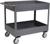 Jamco 1,200 Lb Capacity, 18" Wide x 36" Long x 35" High Service Cart Steel, Gray, Rubber Casters, 2 Shelves LS136-U5 - 56603855