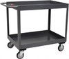Jamco 1,200 Lb Capacity, 24" Wide x 36" Long x 35" High Service Cart Steel, Gray, Rubber Casters, 2 Shelves LT236-U5 - 56603897