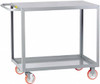 Little Giant 1,200 Lb Capacity, 30" Wide x 48" Long x 35" High Service Cart Steel, Gray, 2 Rigid Casters/2 Swivel Casters, 2 Shelves LG-3048-BRK - 31832934