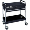 Sunex 350 Lb Capacity, 30" Wide x 16" Long x 35-1/4" High Service Cart Steel, Black, 3 Shelves 8013ABK - 54886890