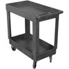 Wesco 500 Lb Capacity, 17-3/8" Wide x 34-1/4" Long x 32-1/2" High Service Cart Plastic, Grey, TPR Casters, 2 Shelves 270482 - 66391871