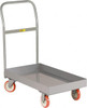 Little Giant 1,200 Lb Capacity Steel Platform Truck 37-1/2" Long x 24" Wide x 9-1/2" High, 2 Swivel & 2 Rigid 5" Diam Casters T710-X3 - 42489997