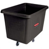 Rubbermaid 300 Lb Load Capacity, 8 Cu Ft, Polyethylene Cube Truck 26" Wide x 38" Long x 28-1/8" High, Black FG460800BLA - 81746802