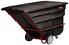 Rubbermaid 2,100 Lb Load Capacity, 1-1/2 Cu Yd, Polyethylene Tilt Truck 43" Wide x 80-1/2" Long x 49-1/2" High, Black FG102600BLA - 88096599