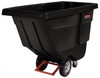 Rubbermaid 450 Lb Load Capacity, 1/2 Cu Yd, Polyethylene Tilt Truck 28" Wide x 56-3/4" Long x 38-5/8" High, Black FG130400BLA - 88096656
