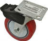 ER Wagner 6" Diam x 2" Wide x 7-1/2" OAH Top Plate Mount Swivel Caster with Brake Polyurethane, 700 Lb Capacity, Roller Bearing, 4 x 4-1/2" Plate 4F8806C2500F190 - 57078511