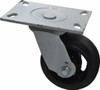 Fairbanks 5" Diam x 2" Wide x 9-1/2" OAH Top Plate Mount Swivel Caster Rubber, 350 Lb Capacity, Roller Bearing, 4-1/2 x 6-1/4" Plate W26-5-RT - 01357409