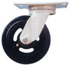 Fairbanks 8" Diam x 2" Wide x 9-1/2" OAH Top Plate Mount Swivel Caster Semi-Steel, 1,200 Lb Capacity, Roller Bearing, 4-1/2 x 6-1/4" Plate W26-8-IRB - 01357474