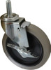 Shepherd Caster 5" Diam x 15/16" Wide x 5-3/4" OAH Stem Mount Swivel Caster with Brake Polyurethane, 160 Lb Capacity, Plain Bearing, 1/2-13 x 1-1/2" Threaded Stem 102589 - 06466437