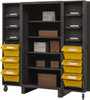 Durham 10 Shelf 12 Bin Storage Cabinet Steel, 36" Wide x 36" Deep x 78" High, Gray HDC36DC12TB4S95 - 33707316