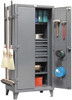 Strong Hold 3 Shelf Pegboard Storage Cabinet Steel, 36" Wide x 24" Deep x 78" High, Dark Gray 36-PB-243-4DBBH - 01223742