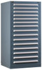 Vidmar 14 Drawer, 300 Compartment Light Blue Steel Preconfigured Modular Storage Cabinet 59" High x 30" Wide x 27-3/4" Deep SEP3026ALS22577 - 01182997