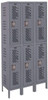 Hallowell 6 Door, 2 Tier, Heavy-Duty Ventilated Wardrobe & Box Lockers 45" Wide x 15" Deep x 78" High, Gray U3558-2HDV-HG - 65174013