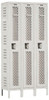 Hallowell 3 Door, 1 Tier, Heavy-Duty Ventilated Wardrobe & Box Lockers 45" Wide x 18" Deep x 78" High, Parchment U3588-1HV-A-PT - 80799059