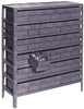 Value Collection 36 Bin Bin Shelving Unit with Drawers 36 Inch Overall Width x 12 Inch Overall Depth x 39 Inch Overall Height, Gray Plastic Bins 89752000 - 89752000