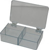 Flambeau 4 Compartment Clear Small Parts Box 2-3/4" Wide x 1-1/8" High x 4-1/2" Deep, Cellulose Propionate Frame, 1-1/4" Bin Width x 7/8" Bin Height x 2" Bin Depth 5204CL - 00292896