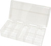Flambeau 9 Compartment Clear Small Parts Box 3-3/4" Wide x 1-1/4" High x 7" Deep, K-Resin Frame, 1" Bin Height K210 - 00292946
