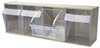 Quantum Storage Systems 4 Compartment Ivory Small Parts Tip Out Stacking Bin Organizer 23-5/8" Wide x 8-1/8" High x 6-5/8" Deep, Polystyrene Frame, 5-5/8" Bin Width x 7-1/2" Bin Height x 5" Bin Depth QTB 304 IVORY - 00040550