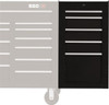 Proto 5 Drawer Black Side Cabinet 19" Wide x 34" High x 25" Deep, Use with Proto Roller Cabinet J551934-5BK-SC - 37861119