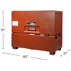 JOBOX Jobsite Box, Piano, 60" Wide, 31" Deep, Steel, Brown, Padlockable 2-682990-01 - 98941693