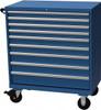 LISTA 9 Drawer 440 Lb Capacity Steel Modular Drawer/Bin System 40-1/4" Wide x 47-3/8" High x 22-1/2" Deep, Roller Bearing Drawer Slides, Bright Blue XSHS09000903MBB - 33906439