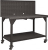 Durham Louvered Panel Mobile Work Bench Steel, Fixed Leg, Gray, 60" Long x 30" Deep x 30-1/4" High DWBM-3060BELP95 - 33670514