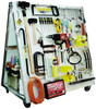 Triton Products 48-1/2 Inches Wide x 51-1/2 Inches High x 29-3/4 Inches Deep A-Frame Double Sided Pegboard Tool Cart 650 Lbs. Load Limit, 32 Square Ft. Surface Area DBC-4 - 09065533