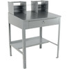 Vestil Stationary Shop Desks, Width (Inch): 35-1/2, Depth (Inch): 33-3/4, Height (Inch): 49, Number of Drawers: 1.000, Color: Gray, Additional Information: Powder Coat SHOP-DO - 94587953