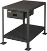 Durham 48 Wide x 24" Deep x 42" High, Steel Machine Work Table with Drawer Flat Top, Rounded Edge, Fixed Legs, Gray MTD244842-2K195 - 69956019