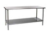 Eagle MHC 60 Wide x 30" Deep x 34-1/2" High, Stainless Steel Work Table Rolled Edge, Fixed Legs T3060SEB - 04325221