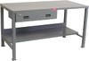 Jamco 60 Wide x 30" Deep x 34" High, 12 Gauge Steel Heavy-Duty Workbench with Drawer 12 Gauge Steel Top, Fixed Legs, Gray UN360 - 52249364