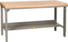 Little Giant 48 Wide x 24" Deep x 28-3/4" High, Maple Butcher Block Top Straight Edge, Adjustable Height Legs, Gray WSJ2-2448-AH - 50163161