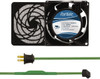 Value Collection 115 Volts, AC, 31 CFM, Square Tube Axial Fan Kit 0.18 Amp Rating, 3.15" High x 3" Wide x 38.5mm Deep, Includes Fan, Fan Filter, Thermostatically Controlled Fan Cord GCAB701 - 44905867