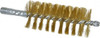 Schaefer Brush 4-1/2" Brush Length, 2" Diam, Double Stem, Single Spiral Tube Brush 8" Long, Brass, 1/4" NPSM Male Connection 43645 - 81250151