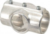 Hollaender 1-1/4" Pipe, Cross-E, Aluminum Alloy Cross Pipe Rail Fitting Bright Finish 7E-7 - 01120799