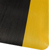 PRO-SAFE 5 ft. Long x 3 ft. Wide x 1/2" Thick Dry Environment Heavy Duty Anti-Fatigue Matting Ribbed Pattern, Black with Yellow Borders, Vinyl Surface with Vinyl Sponge Base, Beveled on 4 Sides 3447009033X5 - 77932929