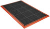 PRO-SAFE 5 ft. Long x 3 ft. Wide x 7/8" Thick Dry/Wet Environment Heavy Duty Anti-Fatigue Matting Raised Circles Pattern, Black with Orange Borders, Natural Rubber Surface with Rubber Base, Beveled on 4 Sides 66504093340X64 - 88267851