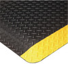 Wearwell 10 ft. Long x 3 ft. Wide x 9/16" Thick Dry Environment Heavy Duty Anti-Fatigue Matting Diamond-Plate Pattern, Black with Yellow Borders, Vinyl Surface with Nitrile Blend Base, Beveled on 4 Sides 415.916X3X10BYL - 74029166