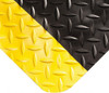 Wearwell 12 ft. Long x 2 ft. Wide x 9/16" Thick Dry Environment Heavy Duty Anti-Fatigue Matting Diamond-Plate Pattern, Black with Yellow Borders, Vinyl Surface with Nitrile Blend Base, Beveled on 4 Sides 415.916X2X12BYL - 81744047
