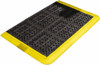 Wearwell 30" Long x 27" Wide x 5/8" Thick Dry/Wet Environment Medium Duty Anti-Fatigue Matting Rough Pattern, Black/Yellow, Vinyl Surface with Vinyl Base, Beveled 544.58X27X30BYL - 91415240