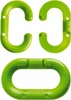 AccuformNMC Pack of (25) 1-1/2" High x 1/4" Long x 4" Wide Barrier Connecting Links Plastic, Uncoated, Green, Use with Plastic Chain PL15G - 37655982