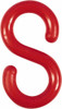 AccuformNMC Pack of (25) 2" High x 1/4" Long x 4" Wide Barrier S-Hooks Plastic, Uncoated, Red, Use with Plastic Chain PSH2R - 73759342