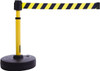 Banner Stakes 22-42" Yellow Barrier Post Base & Stanchion 15 ft. Tape, Black/Yellow Tape, Plastic Post, Round Base PL4091 - 30331961