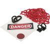 PRO-SAFE 8" High Pedestrian Danger Sign Kit 6 ft. Long Plastic Rope PS-7406DA - 38924569