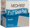 Medique 25 Qty 1 Pack 3" Long x 3" Wide, General Purpose Pad Gauze Bandage 61273 - 45910148