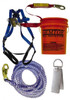 Gemtor Universal Size, 300 Lb. Capacity, Polyester Roofer Fall Protection Kit 3 Ft. Lanyard Long, Reusable Anchor, Blue, Black and Red VP811-2 - 82981770